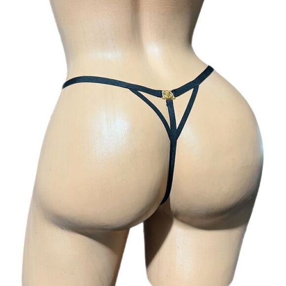Victoria's Secret Very Sexy The Cutest V String Sheer Lace Panty Black Small - Picture 2 of 3